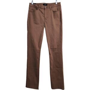 NWT Jen7 Brown Five Pocket Sateen Slim Straight Chinos Pants Size 8